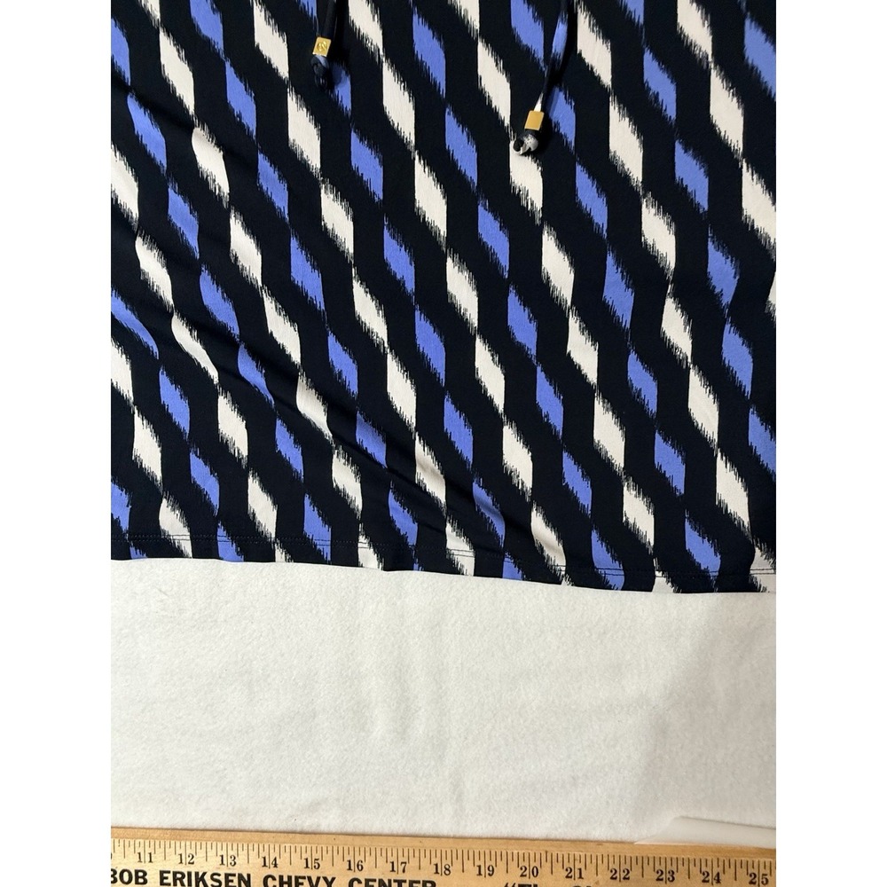 MICHAEL KORS Womens Size Small Black Blue Print Silky Shawl Sleeves - Picture 4 of 10